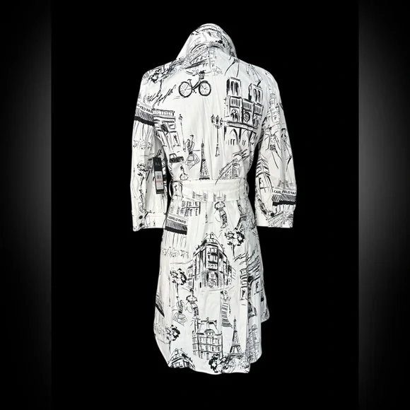 NWT Karl Lagerfeld Black & White Monochrome Graphic Dress Size 2 - Picture 6 of 13
